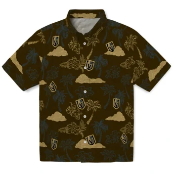 vegas golden knights palm and clouds tan hawaiian shirts best selling