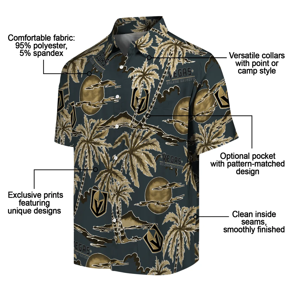 Vegas Golden Knights Hawaiian Shirt - Palm Sunset vegas golden knights palm sunset hawaiian shirts new arrival