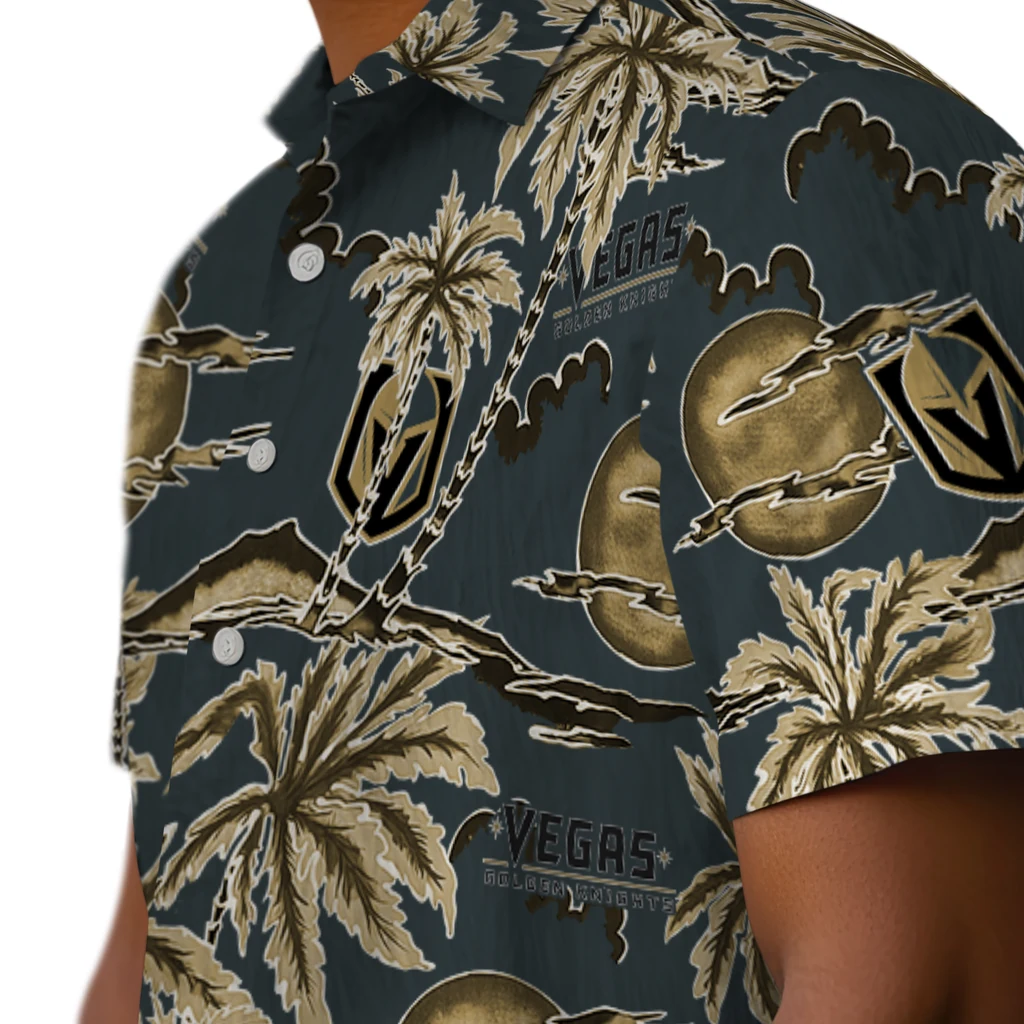 Vegas Golden Knights Hawaiian Shirt - Palm Sunset vegas golden knights palm sunset hawaiian shirts trendy