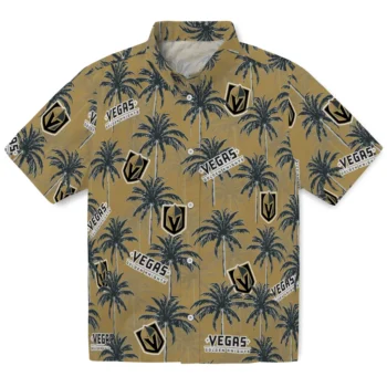 vegas golden knights palm grove tan hawaiian shirts best selling