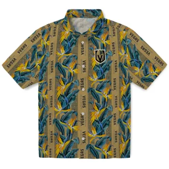 vegas golden knights paradise vines tan hawaiian shirts best selling