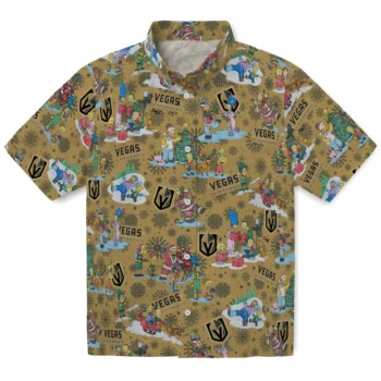 vegas golden knights simpsons christmas tan hawaiian shirts best selling