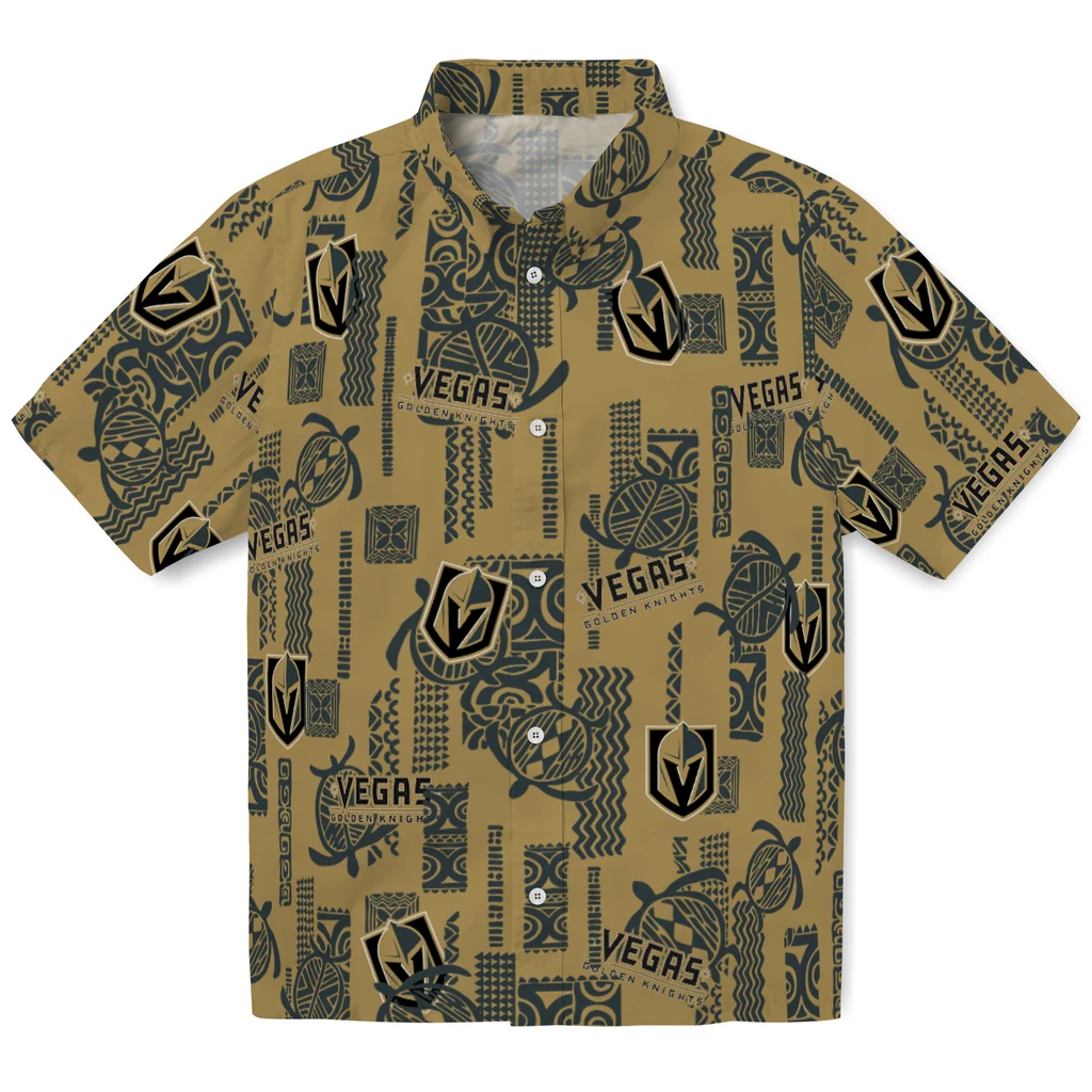 Vegas Golden Knights Hawaiian Shirt - Turtle Lines vegas golden knights turtle lines tan hawaiian shirts best selling