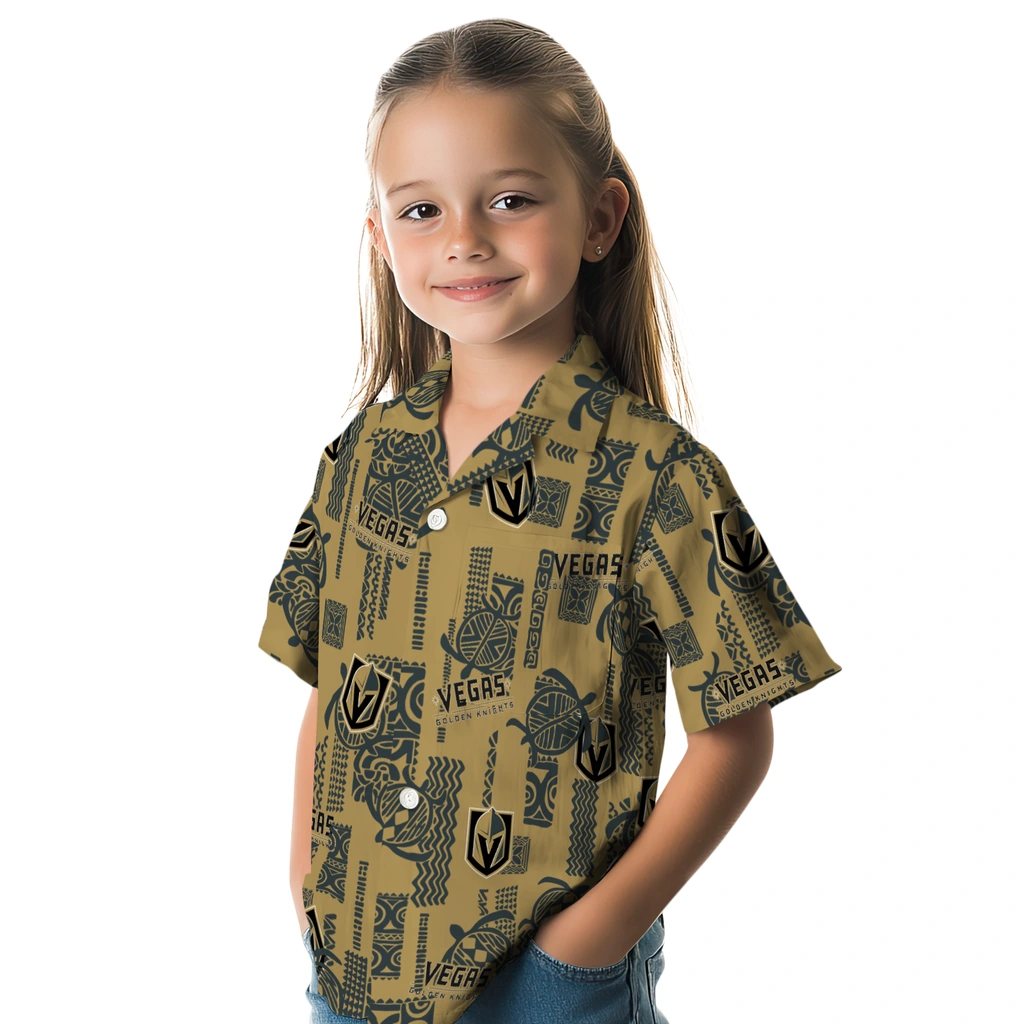 Vegas Golden Knights Hawaiian Shirt - Turtle Lines vegas golden knights turtle lines tan hawaiian shirts premium grade
