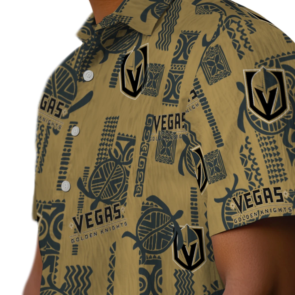Vegas Golden Knights Hawaiian Shirt - Turtle Lines vegas golden knights turtle lines tan hawaiian shirts trendy