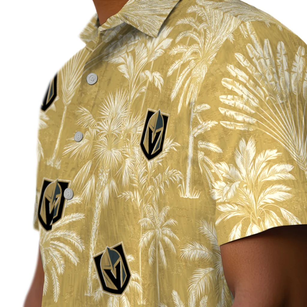 Vegas Golden Knights Hawaiian Shirt - Vintage Palm Tree vegas golden knights palm shadows tan hawaiian shirts trendy
