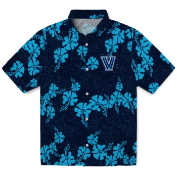villanova wildcats hibiscus petals navy hawaiian shirts best selling