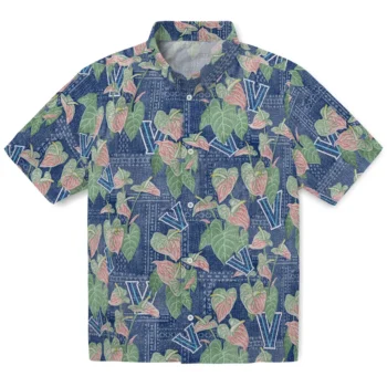 villanova wildcats anthurium overlay navy hawaiian shirts best selling