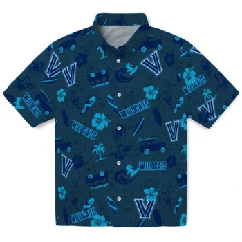 villanova wildcats beach vibe navy hawaiian shirts best selling