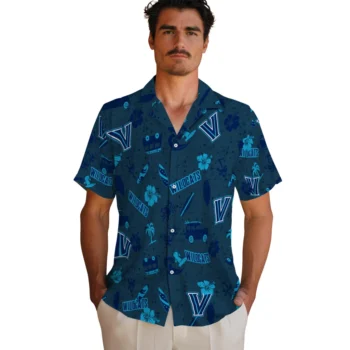 villanova wildcats beach vibe navy hawaiian shirts fashion forward