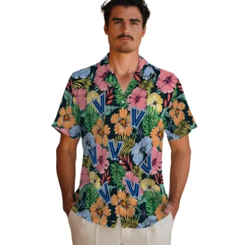 villanova wildcats brilliant hibiscus garden hawaiian shirts fashion forward