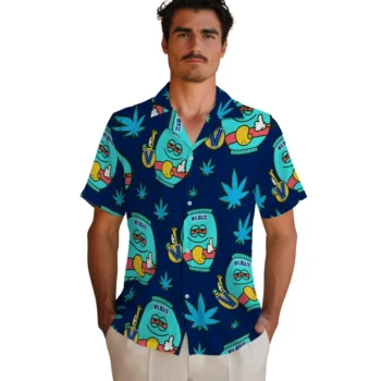 villanova wildcats bong smile navy hawaiian shirts fashion forward