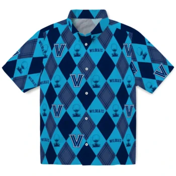 villanova wildcats balloon plaid navy hawaiian shirts best selling