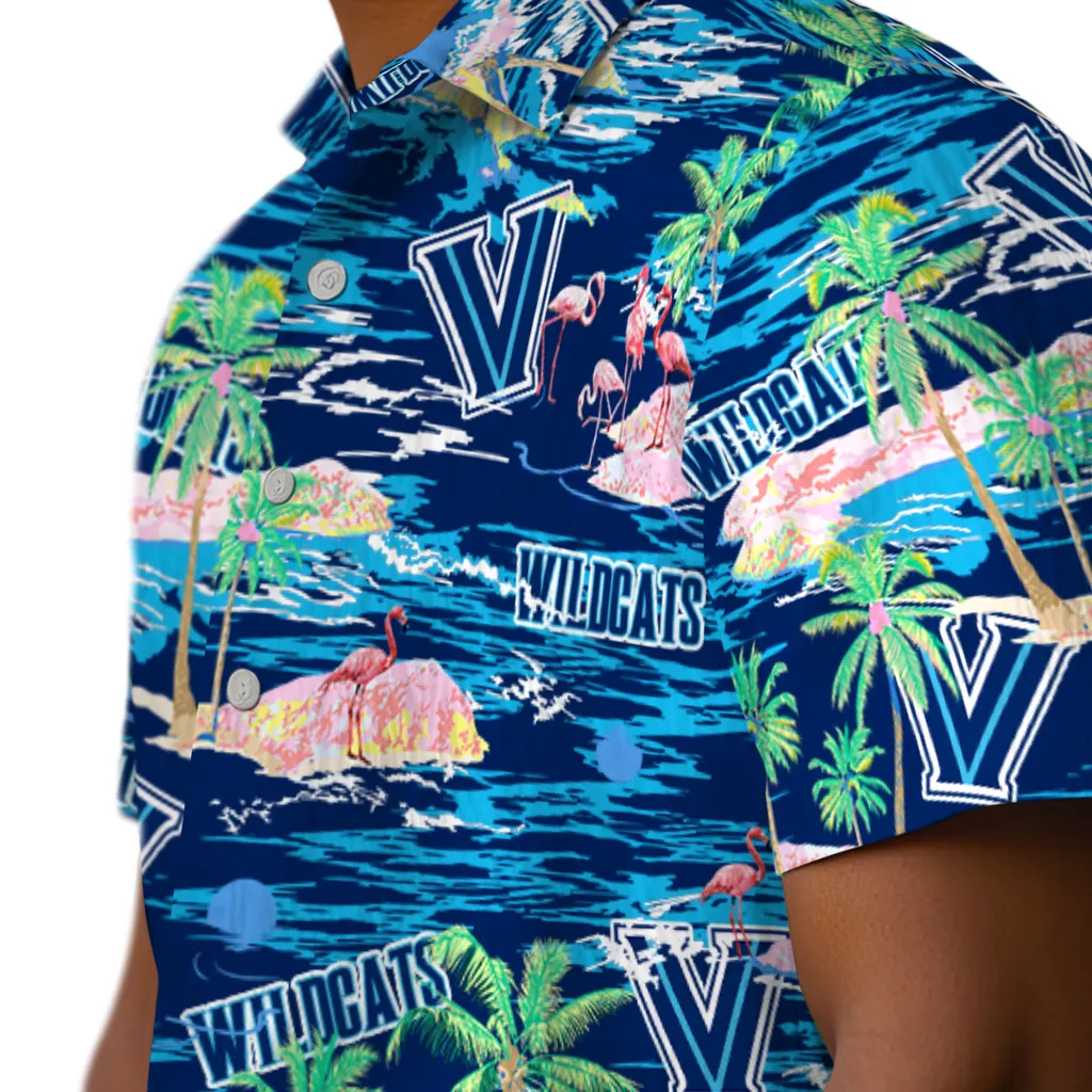 Villanova Wildcats Hawaiian Shirt - Hawaii Island villanova wildcats flamingo retreat navy hawaiian shirts trendy