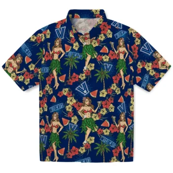 villanova wildcats hawaiian girls design navy hawaiian shirts best selling