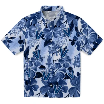 villanova wildcats hibiscus arrangement navy hawaiian shirts best selling