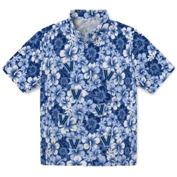 villanova wildcats hibiscus blooms navy hawaiian shirts best selling