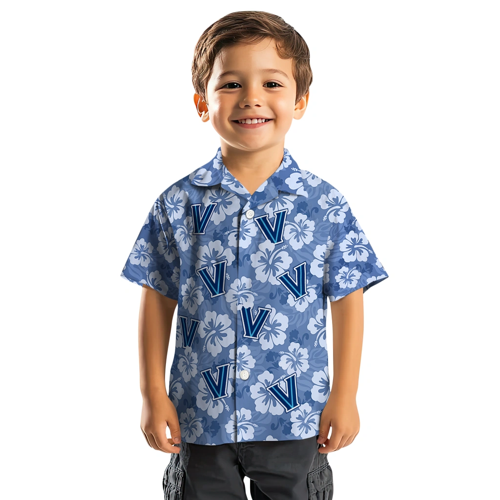 Villanova Wildcats Hawaiian Shirt - Hibiscus Cluster villanova wildcats hibiscus cluster navy hawaiian shirts top rated
