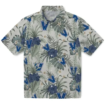 villanova wildcats hibiscus designs beige hawaiian shirts best selling