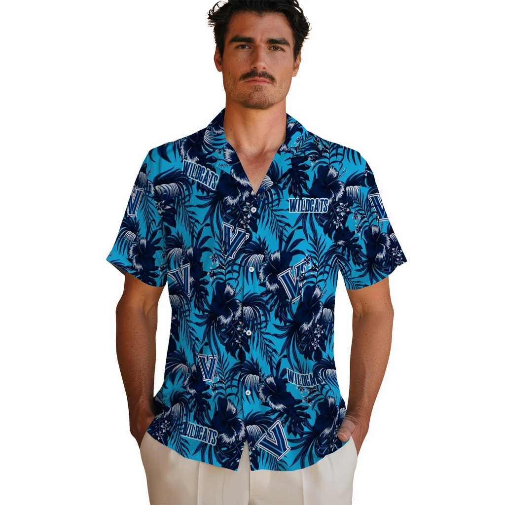 Villanova Wildcats Hawaiian Shirt - Hibiscus Exotic villanova wildcats hibiscus exotic navy hawaiian shirts fashion forward
