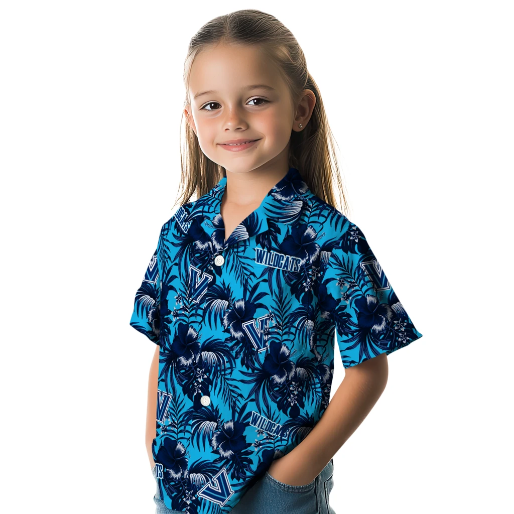 Villanova Wildcats Hawaiian Shirt - Hibiscus Exotic villanova wildcats hibiscus exotic navy hawaiian shirts premium grade