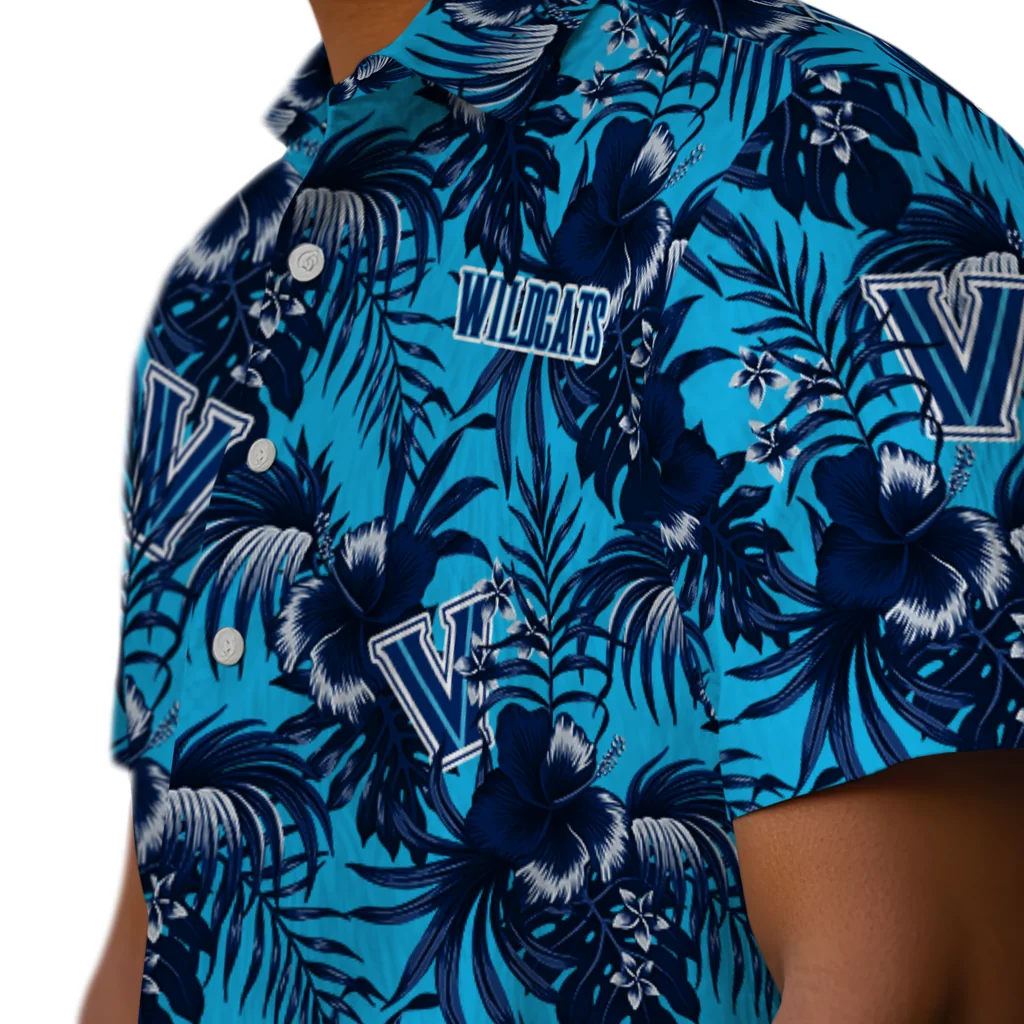 Villanova Wildcats Hawaiian Shirt - Hibiscus Exotic villanova wildcats hibiscus exotic navy hawaiian shirts trendy