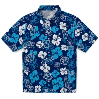villanova wildcats hibiscus bloom navy hawaiian shirts best selling