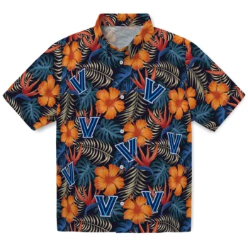 villanova wildcats hibiscus foliage hawaiian shirts best selling