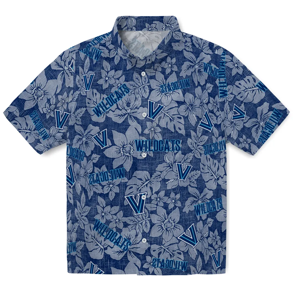 Villanova Wildcats Hawaiian Shirt - Hibiscus Oasis villanova wildcats hibiscus oasis navy hawaiian shirts best selling