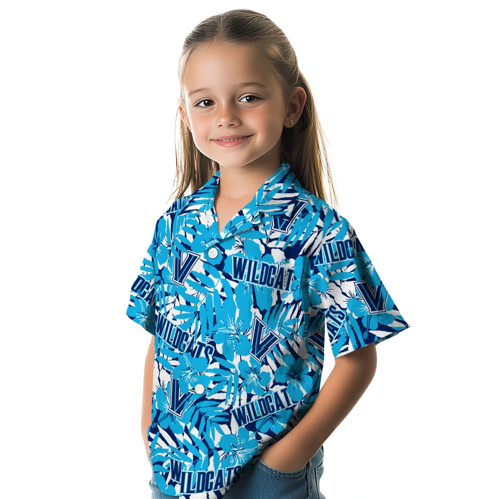 Villanova Wildcats Hawaiian Shirt - Hibiscus Overlay villanova wildcats hibiscus overlay hawaiian shirts premium grade