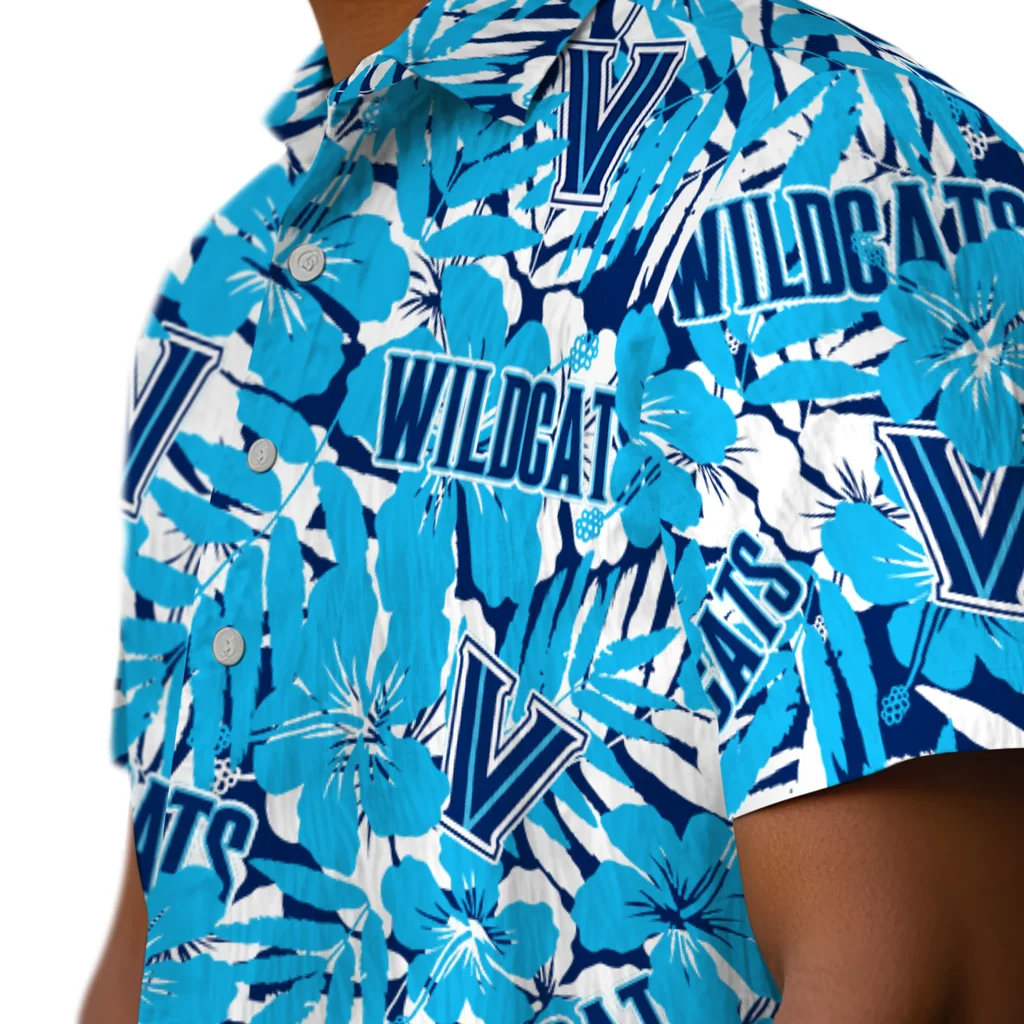 Villanova Wildcats Hawaiian Shirt - Hibiscus Overlay villanova wildcats hibiscus overlay hawaiian shirts trendy