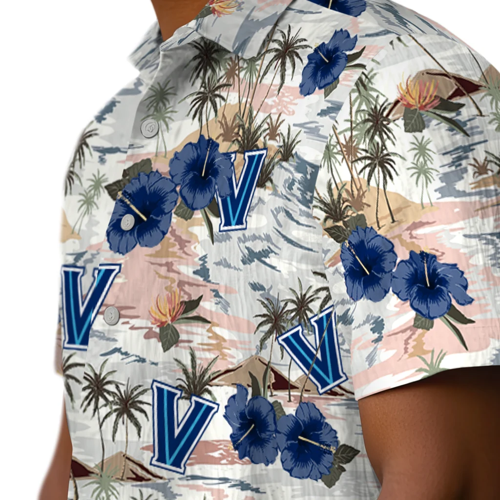 Villanova Wildcats Hawaiian Shirt - Hibiscus Seaside villanova wildcats hibiscus seaside white hawaiian shirts trendy