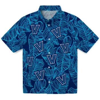 villanova wildcats leaf outline navy hawaiian shirts best selling