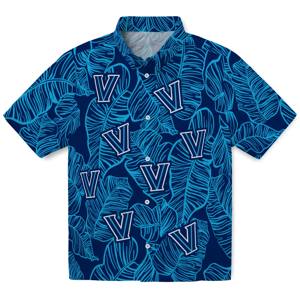 Villanova Wildcats Hawaiian Shirt - Leaf Outline villanova wildcats leaf outline navy hawaiian shirts best selling