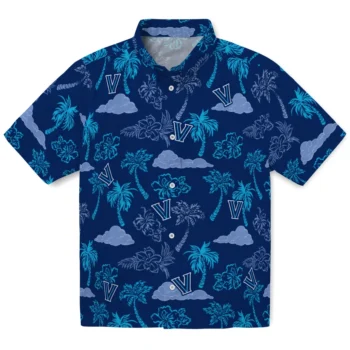 villanova wildcats palm and clouds navy hawaiian shirts best selling