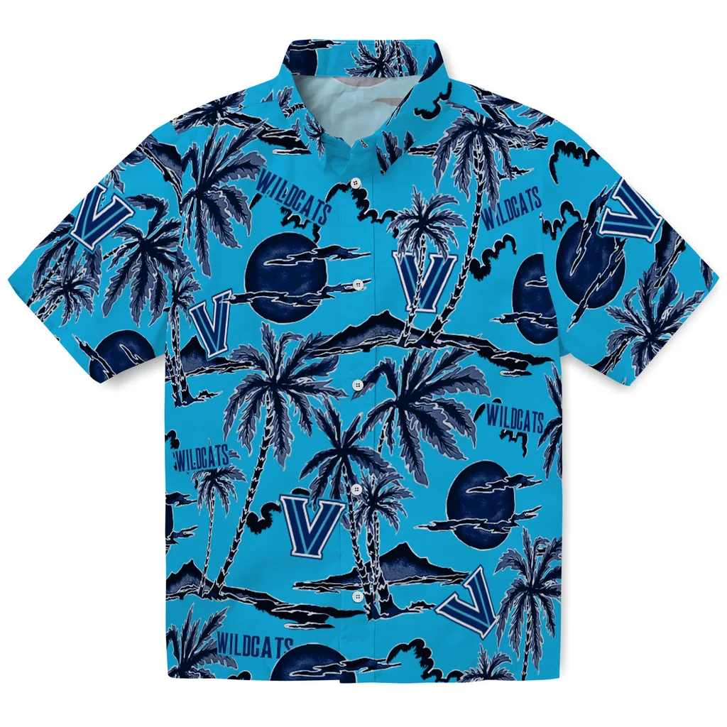 Villanova Wildcats Hawaiian Shirt - Palm Sunset villanova wildcats palm sunset hawaiian shirts best selling