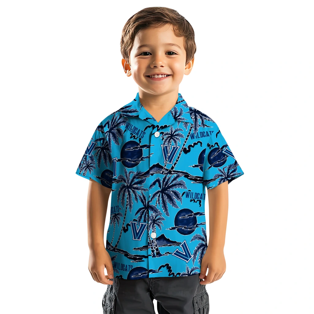 Villanova Wildcats Hawaiian Shirt - Palm Sunset villanova wildcats palm sunset hawaiian shirts top rated