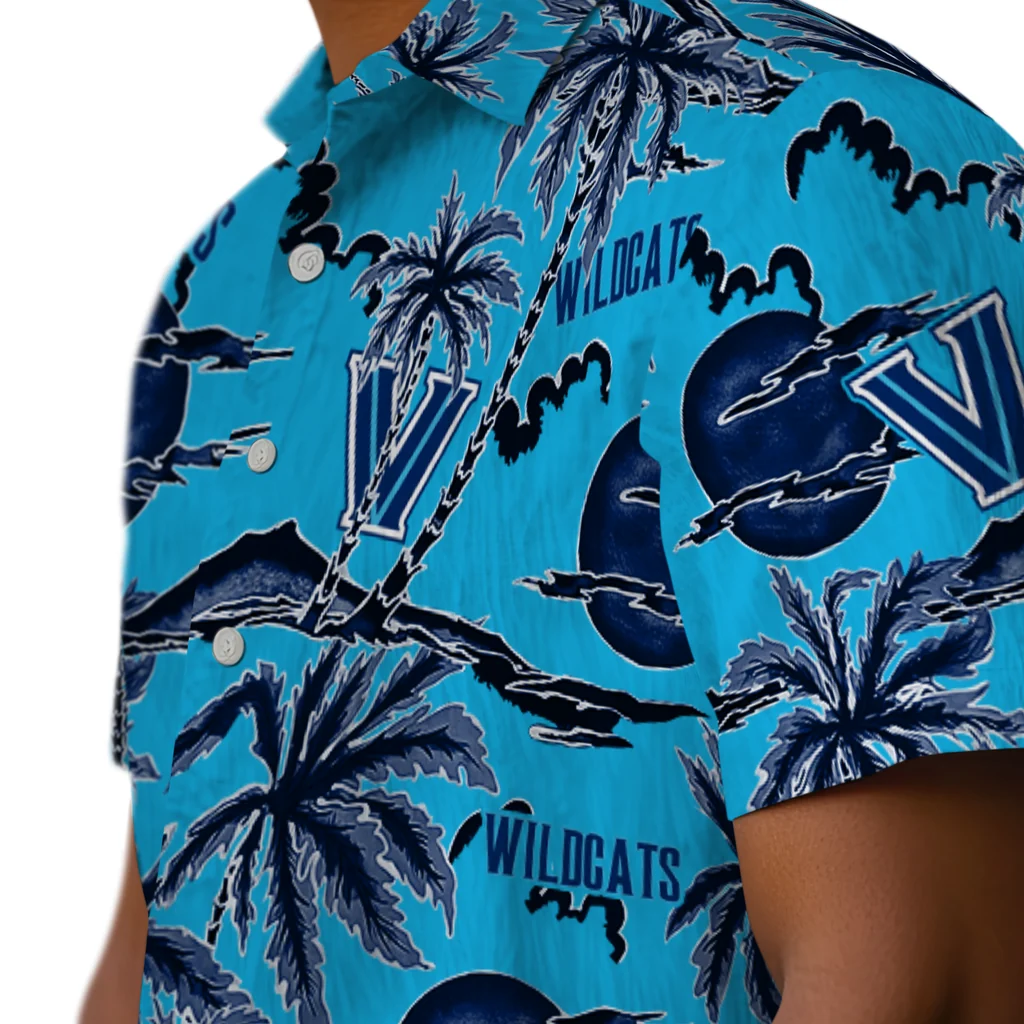 Villanova Wildcats Hawaiian Shirt - Palm Sunset villanova wildcats palm sunset hawaiian shirts trendy