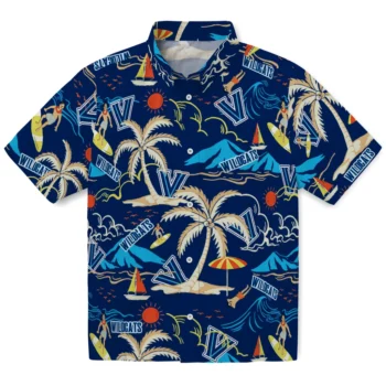 villanova wildcats palm tree island navy hawaiian shirts best selling