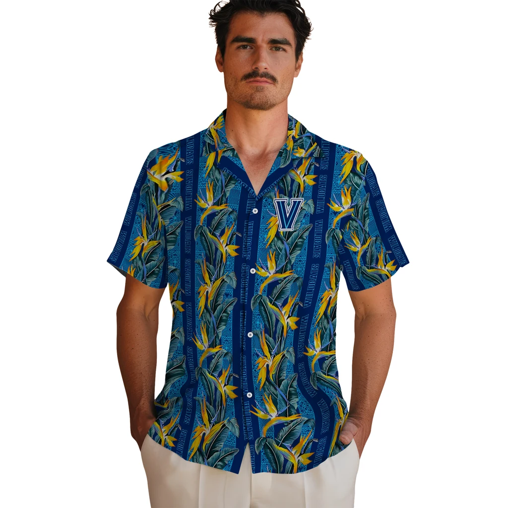 Villanova Wildcats Hawaiian Shirt - Paradise Vines villanova wildcats paradise vines navy hawaiian shirts fashion forward