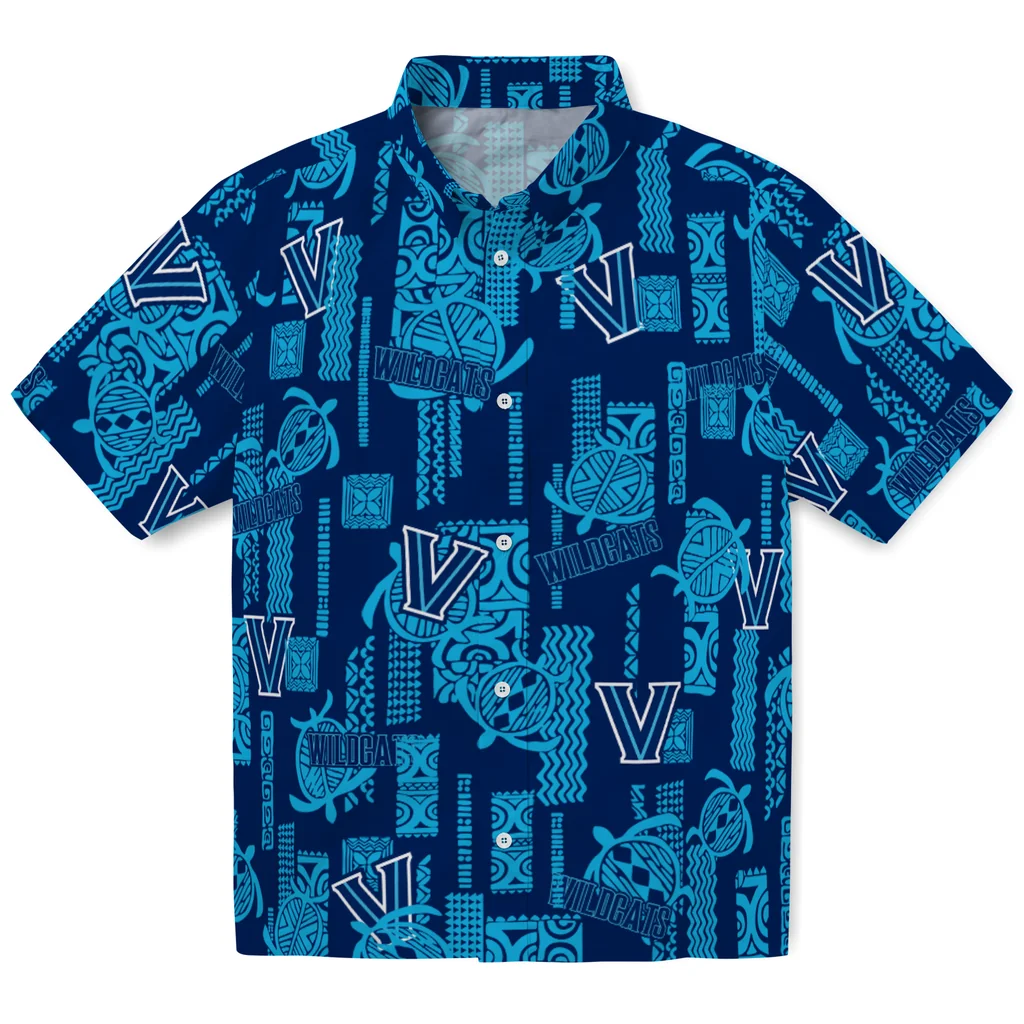 Villanova Wildcats Hawaiian Shirt - Turtle Lines villanova wildcats turtle lines navy hawaiian shirts best selling