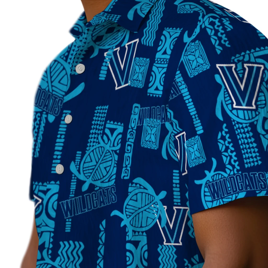 Villanova Wildcats Hawaiian Shirt - Turtle Lines villanova wildcats turtle lines navy hawaiian shirts trendy