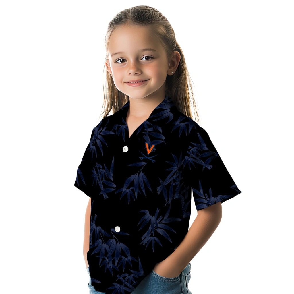 Virginia Cavaliers Hawaiian Shirt - Bamboo Branches virginia cavaliers bamboo branches blue black hawaiian shirts premium grade