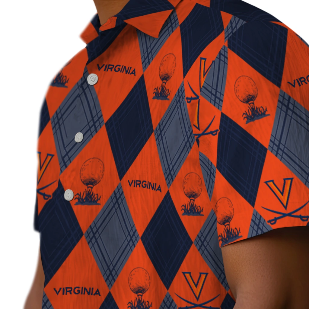Virginia Cavaliers Hawaiian Shirt - Golfing Plaid virginia cavaliers balloon plaid blue hawaiian shirts trendy