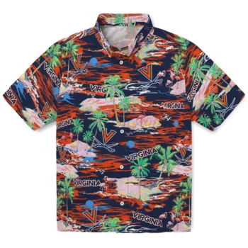 virginia cavaliers flamingo retreat blue hawaiian shirts best selling