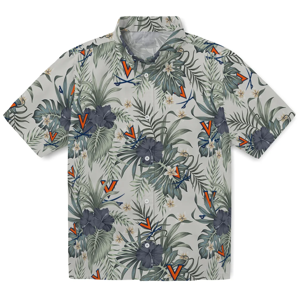 Virginia Cavaliers Hawaiian Shirt - Hibiscus Designs virginia cavaliers hibiscus designs beige hawaiian shirts best selling