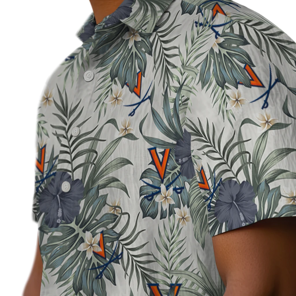 Virginia Cavaliers Hawaiian Shirt - Hibiscus Designs virginia cavaliers hibiscus designs beige hawaiian shirts trendy