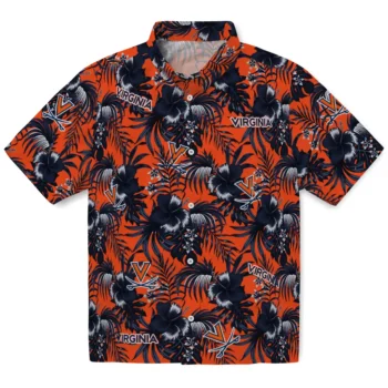 virginia cavaliers hibiscus exotic blue hawaiian shirts best selling