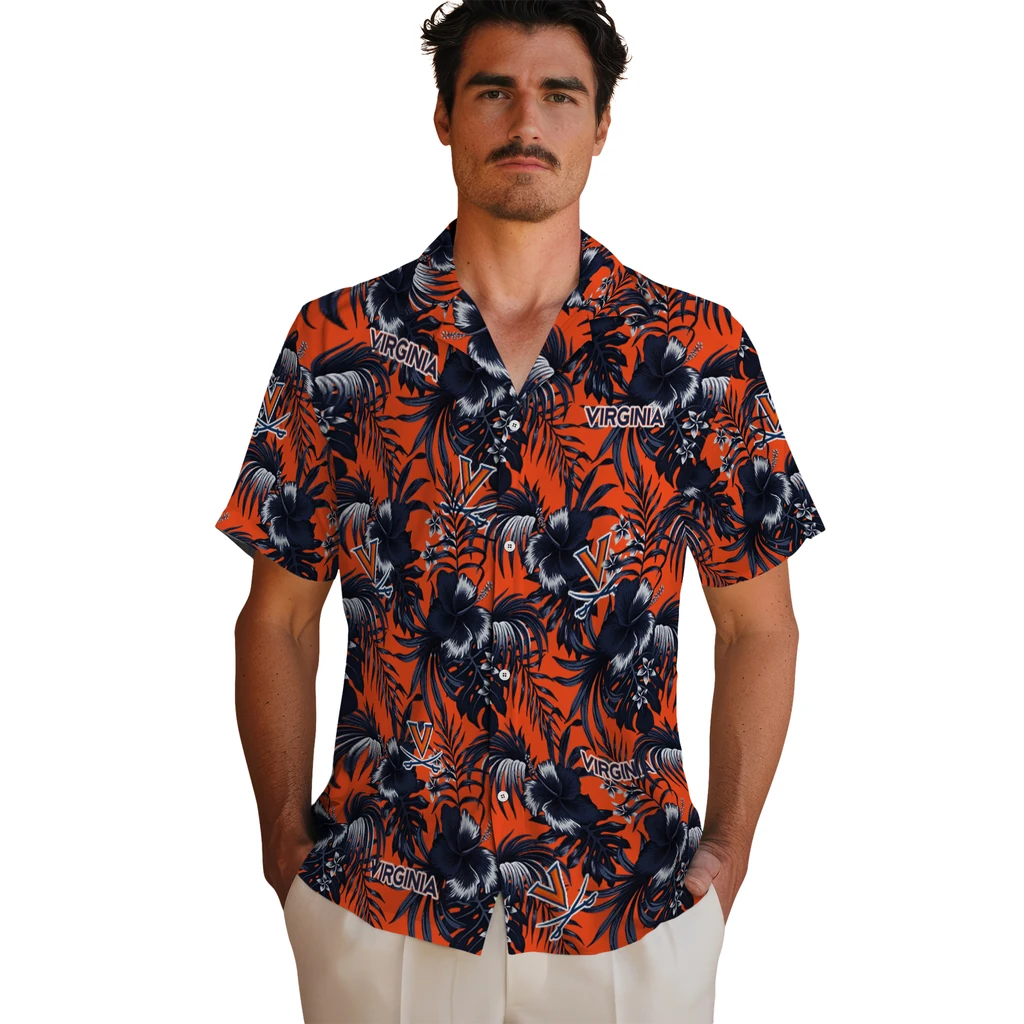 Virginia Cavaliers Hawaiian Shirt - Hibiscus Exotic virginia cavaliers hibiscus exotic blue hawaiian shirts fashion forward