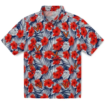 virginia cavaliers hibiscus fiesta red royal blue hawaiian shirts best selling